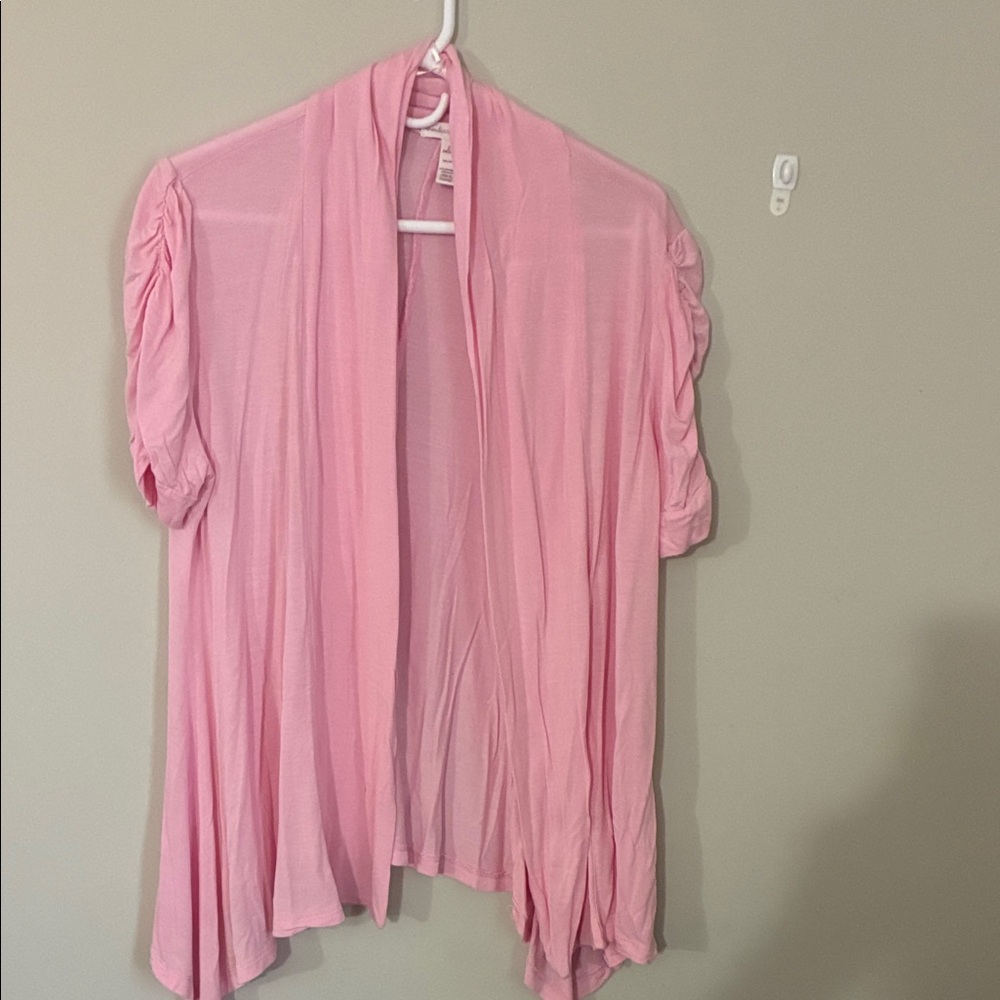 Ambiance Pink Open-Front Cardigan